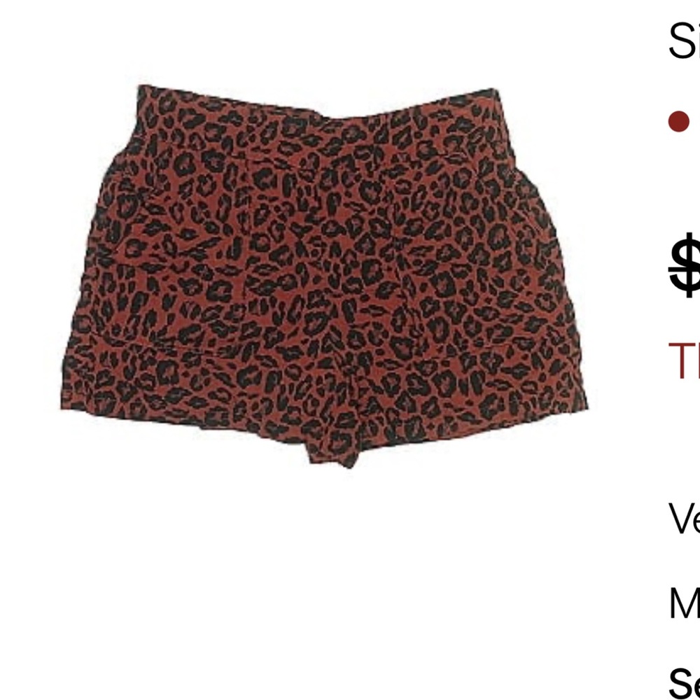 Nine West High Waist Animal Print Shorts - Black and Brown